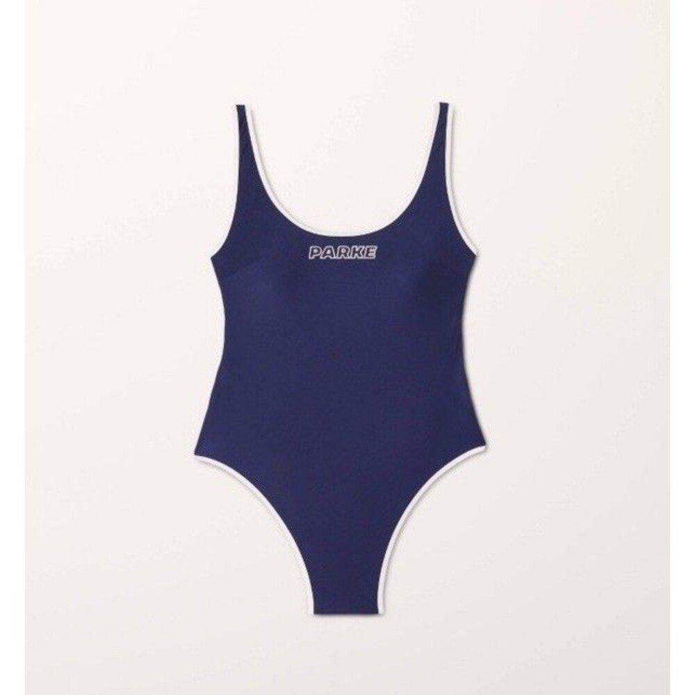 Parke x Target 90s One Piece Swimsuit Navy Blue Small Womens